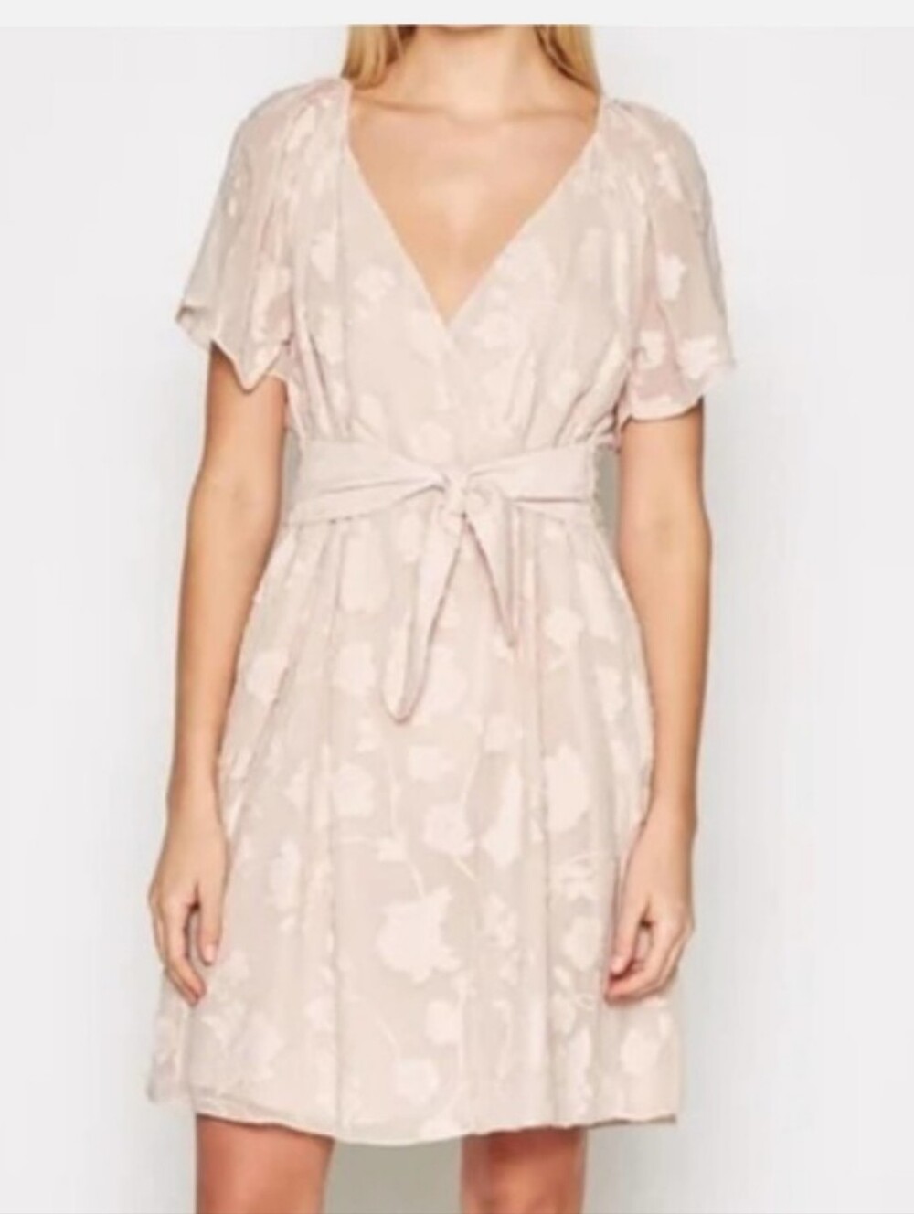 JOIE | Leighan Floral V-Neck Flutter Sleeve Dress